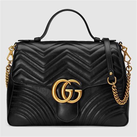 women's gucci black bag|gucci marmont bag black.